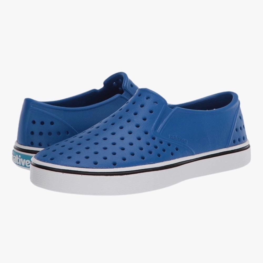 Native Miles Victoria Blue Shell White Waterproof Womens Shoes Size 7